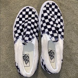 fluffy checkered vans